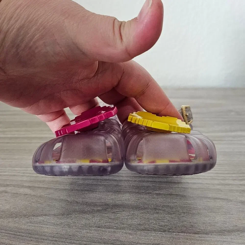Mini Melissa Emoji Sandals Clear Jelly Yellow Pink Toddler Little Kids USA 7